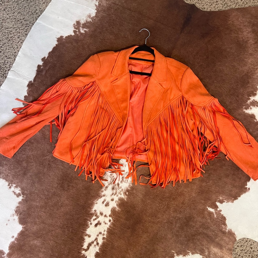 Orange Fringe Women's Jacket